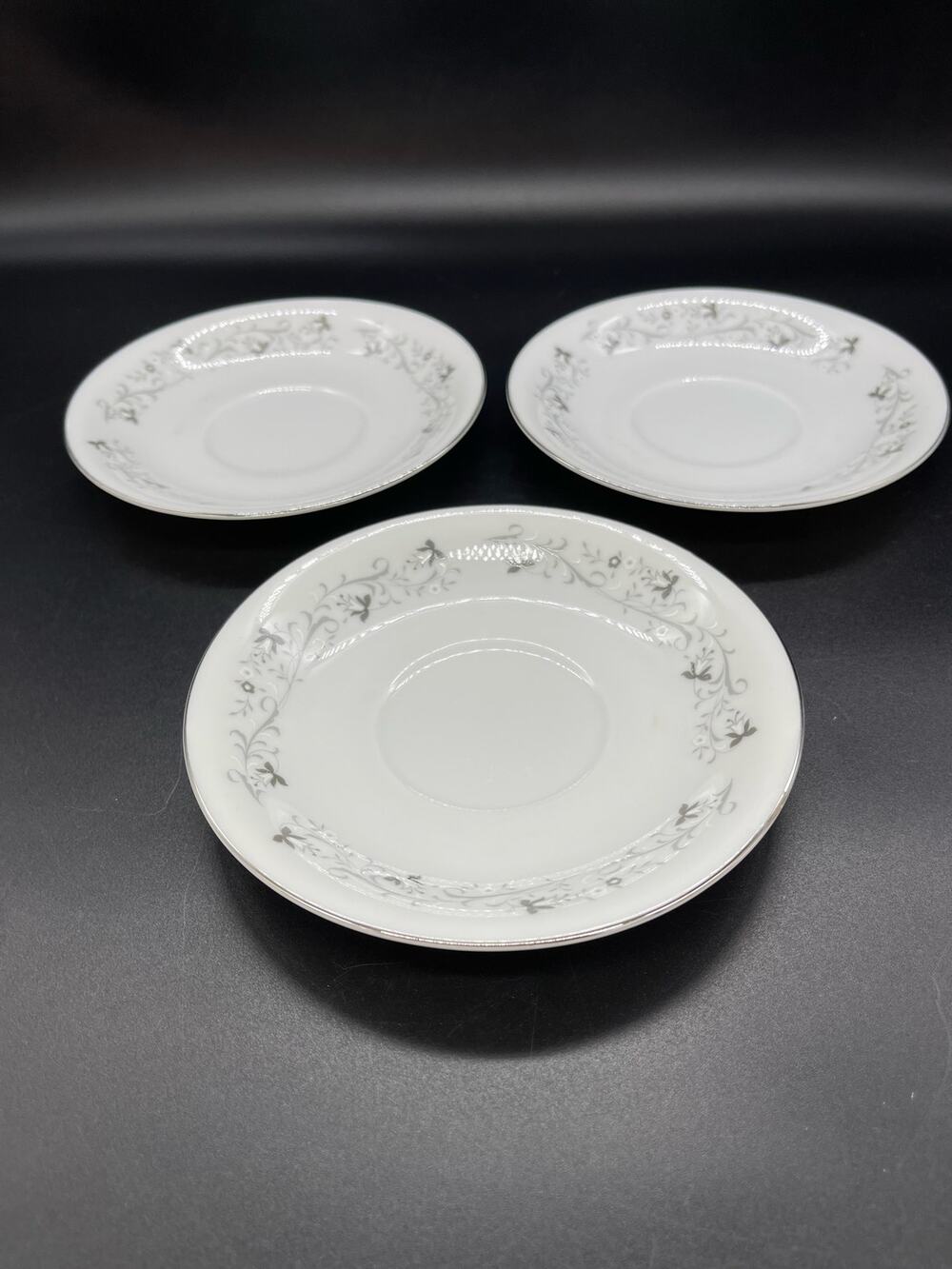 Vintage Moon Mist Fine China Set of 3 Saucers # 3000 Made in Japan